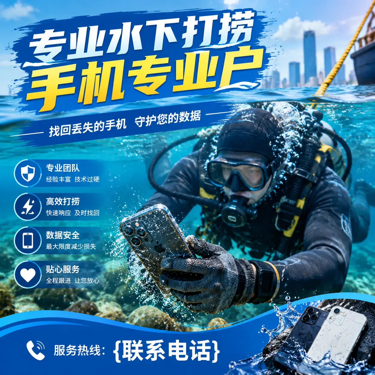 泰兴专业水下打捞手机专业户